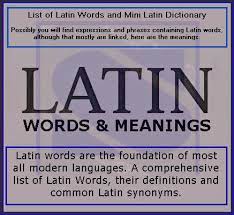 list of latin wordini latin