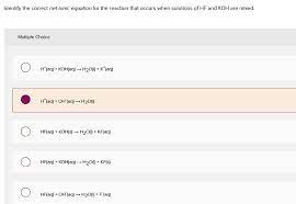Multiple Choice Hf Aq Koh Aq