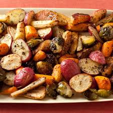 roasted potatoes carrots parsnips and