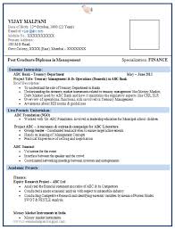 Mba finance cv Template net MBA Finance Resume Format