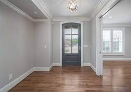 grey walls with wood floors