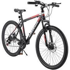 26 in red mountain bike with high