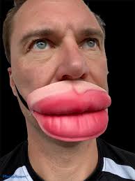 funny half face big lips mask fat lip