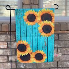 Rustic Sunflower Garden Flag Speckled