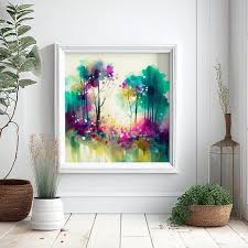 Abstract Wildflower Meadow Painting