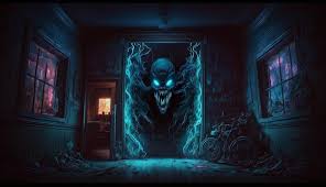scary dark horror neon surrealism