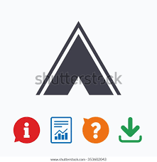 Tourist Tent Sign Icon Camping Symbol Stock Vector 353602043 gambar png