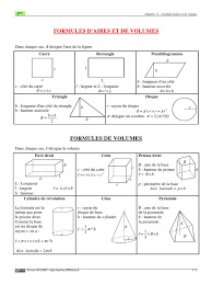 Formule Volume Prisme Droit - Formules D'Aires Et de Volumes | PDF | Zone | Pi