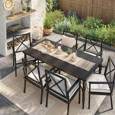 Rectangle Slat Top Patio Dining Table