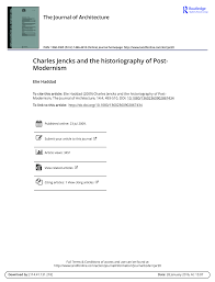 Pdf Charles Jencks And The Historiography Of Post Modernism