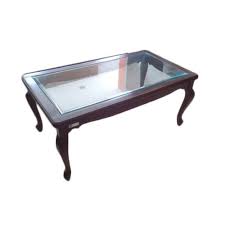 Plywood Rectangular Glass Top Wooden