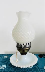 Vintage Milk Glass Lamp Hobbies Toys