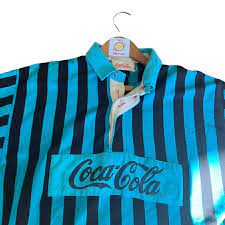 black striped shirt 80s 90s e teal