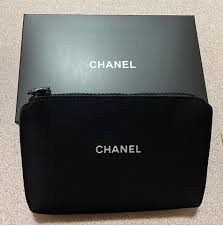 chanel black cosmetic makeup travel bag