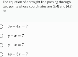 The Equation Of A Straight Line Passing