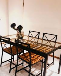 Ikea Glass Dining Table Set With