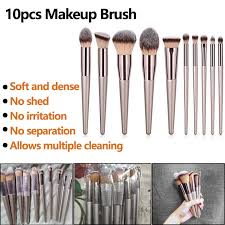 10pcs chagne makeup brushes set for