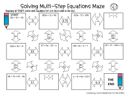 Solving Multi Step Equations Maze
