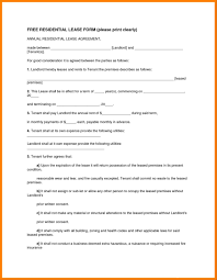 018 Free Lease Agreement Template Word Basic Rental Or