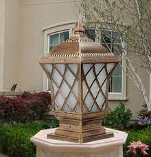 retro outdoor lantern pillar mounted