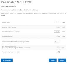 Car Loan Calculator Doha Bank Qatar