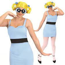 LADIES 1990S POWERPUFF GIRLS BUBBLES COSTUME CARTOON NETWORK ADULTS FANCY  DRESS | eBay