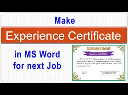Experience certificate is issued by the company/institutions in which you have worked. How To Make Experience Certificate For Next Job Apply In Ms Word Youtube