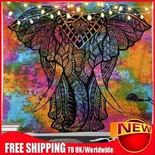 Colorful Elephant Tapestry Wall Hanging