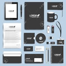 Black Set Of Vector Corporate Identity Templates Modern Business