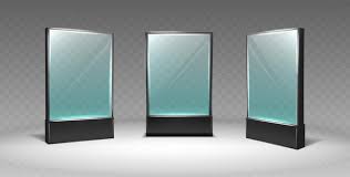 Realistic Vector Icon Display Glass