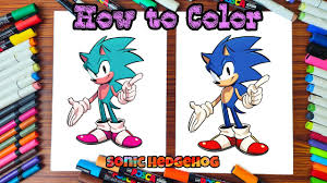 how to draw and color sonic hedgehog
