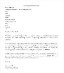 Lease Cancellation Letter Early Termination Sample Writing A