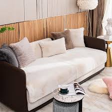 Winter Thick Rabbit Velvet Sofa Cushion