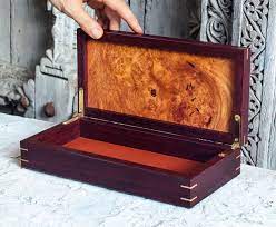 luxury jewelry box in burl wood