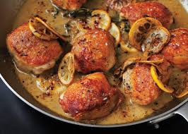 roasted en thighs with lemon and