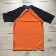 New Lands End Orange Pattern Surf Swim Shirt Products
