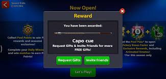 Which give you free coins, cash and cues as a today rewards link for daily. 8 Ball Pool Free Capo Cue Reward Link Today Updated