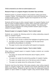 calam eacute o research paper on langston hughes excellent tips and ideas 