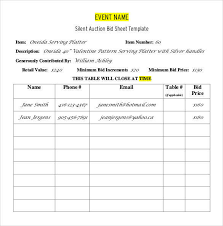 Free 20 Sample Silent Auction Bid Sheet Templates In Doc Pdf