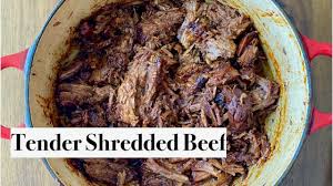 no slow cooker shredded beef tender