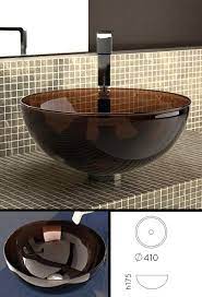 Tinted Glass Basin Brown Glass Sink