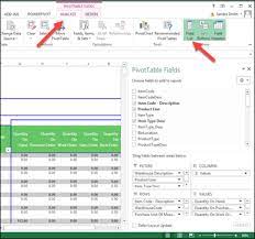 pivottable from the report manager