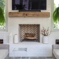 White Wood Panel Fireplace Design Ideas