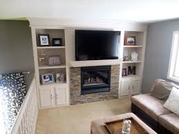 Brick Fireplace With Built In Shelves