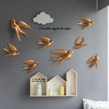 Creative 3d Bird Wall Decoration Resin