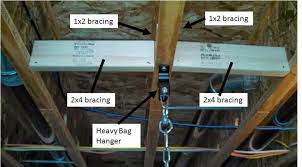 ceiling joists using heavy bag hanger