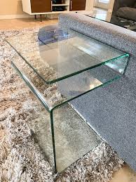S Shaped Glass Coffee Table Modern