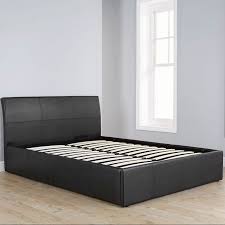 Ascot King Size Bed Faux Leather Black