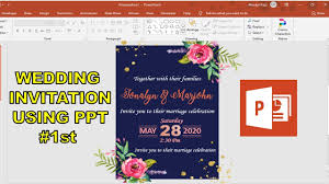 The secret is in the beautiful bouquet of flowers which is arrange wedding invitations in wedding presentation style. Wedding Invitation Card Design In Powerpoint Powerpoint Tutorial Youtube