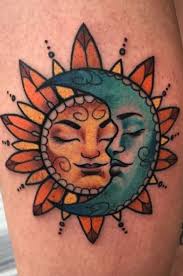 Woman holds half the sky on her shoulders, as the saying by chairman mao zedong goes (not an exact translation). Sun Moon Tattoos What S Their Meaning Plus Photos